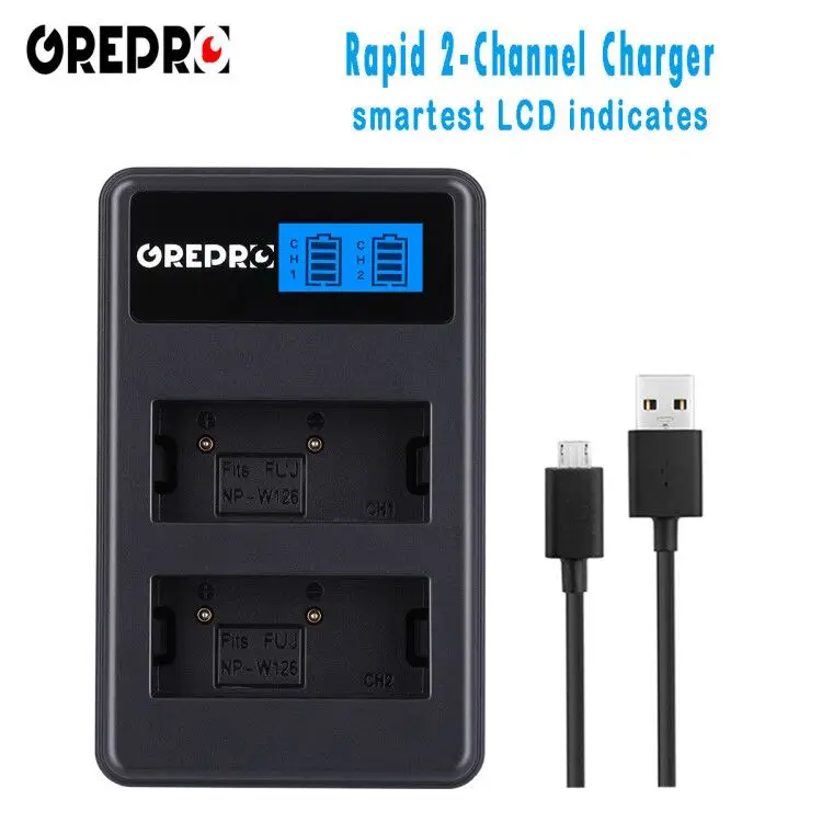 Аккумулятор 1400 мАч NP-W126 NP W126 2 шт. зарядное устройство с двумя USB-разъемами для Fujifilm