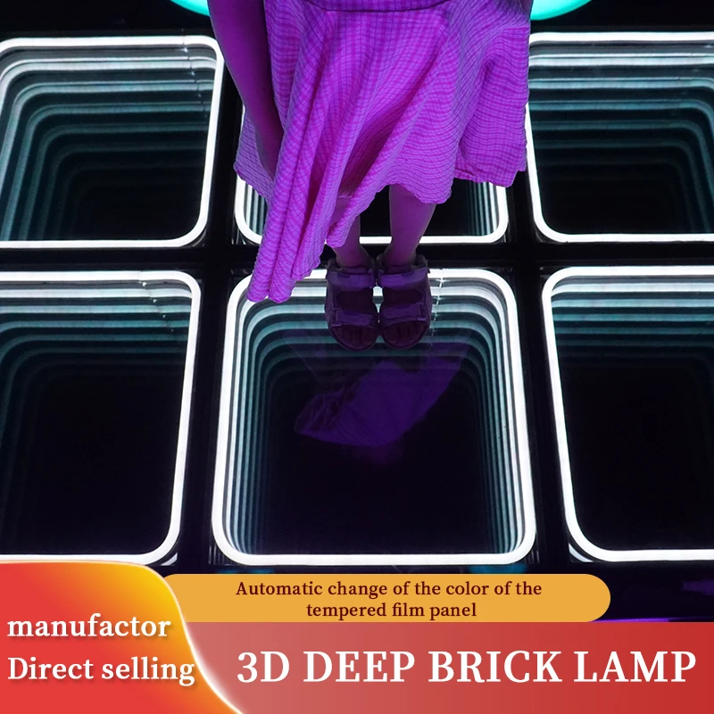 3D Abyss Floor Tile Light LED luminescent tile lamp Stage Effect Lighting Waterproof Floor Tile Light RGB Colorful Stage Light