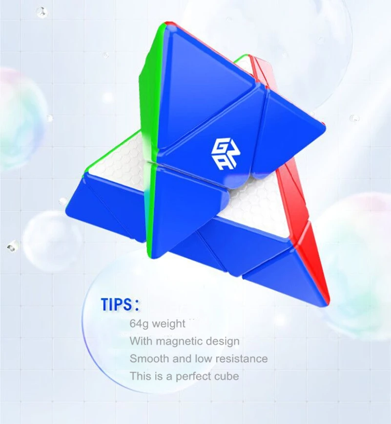 

[Picube]GAN Pyraminx M 3x3x3 Magnetic Speed Magic Cube Stickerless Professional Twist Puzzle Educational Toys for Children Boys