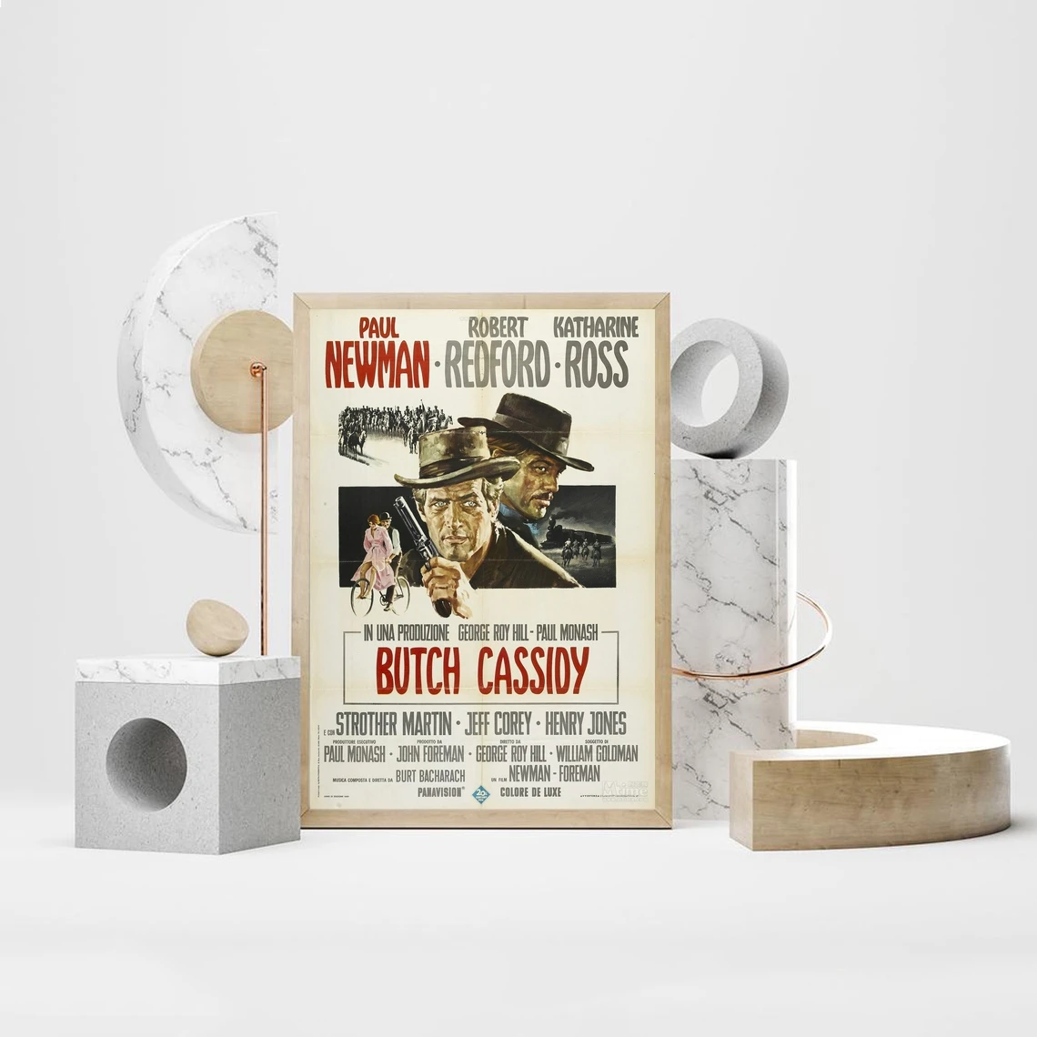 Постер Butch Cassidy and the Sundance Kid холст классический винтажный настенный живопись