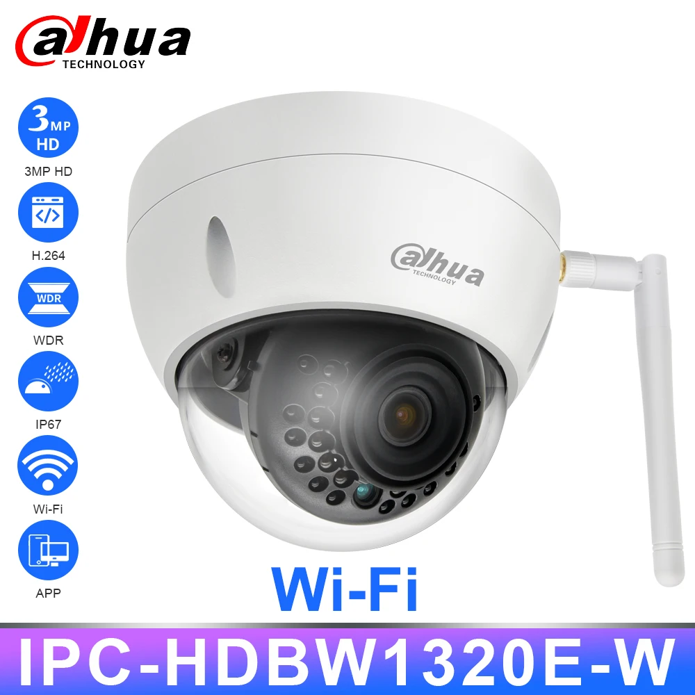 Dahua оригинальная сетевая IP камера Wi Fi 3MP IPC HDBW1320E W Беспроводная мини камеры