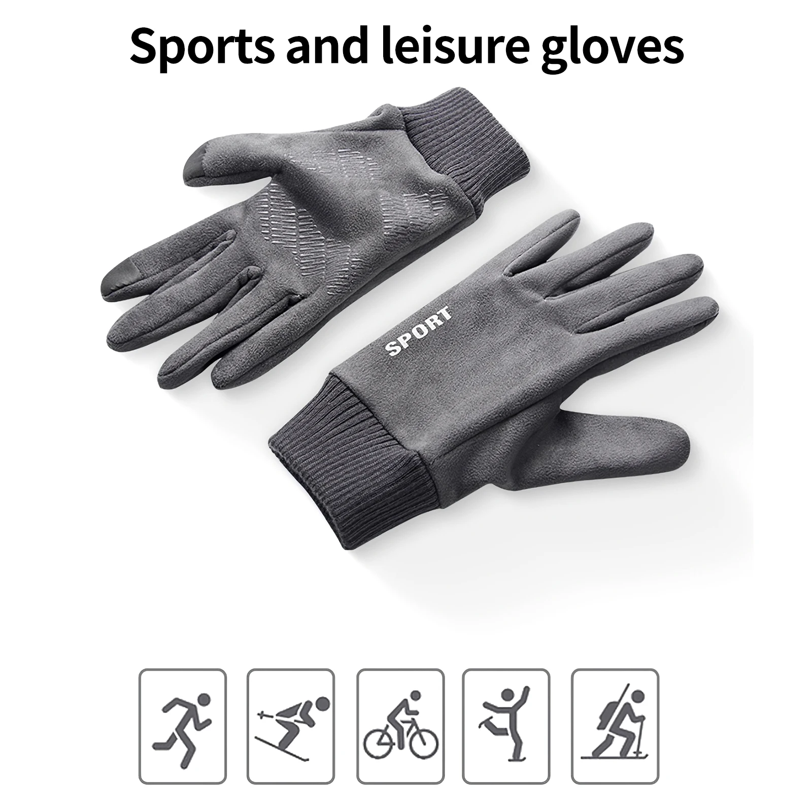 

Зимние велосипедные перчатки с поддержкой запястья, велосипедные перчатки для сенсорных экранов, уличные спортивные Нескользящие ветроза...