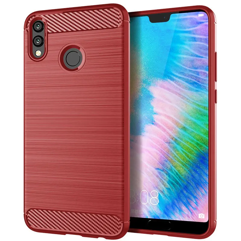 Противоударный мягкий чехол из углеродного волокна для Huawei Y Max | Мобильные