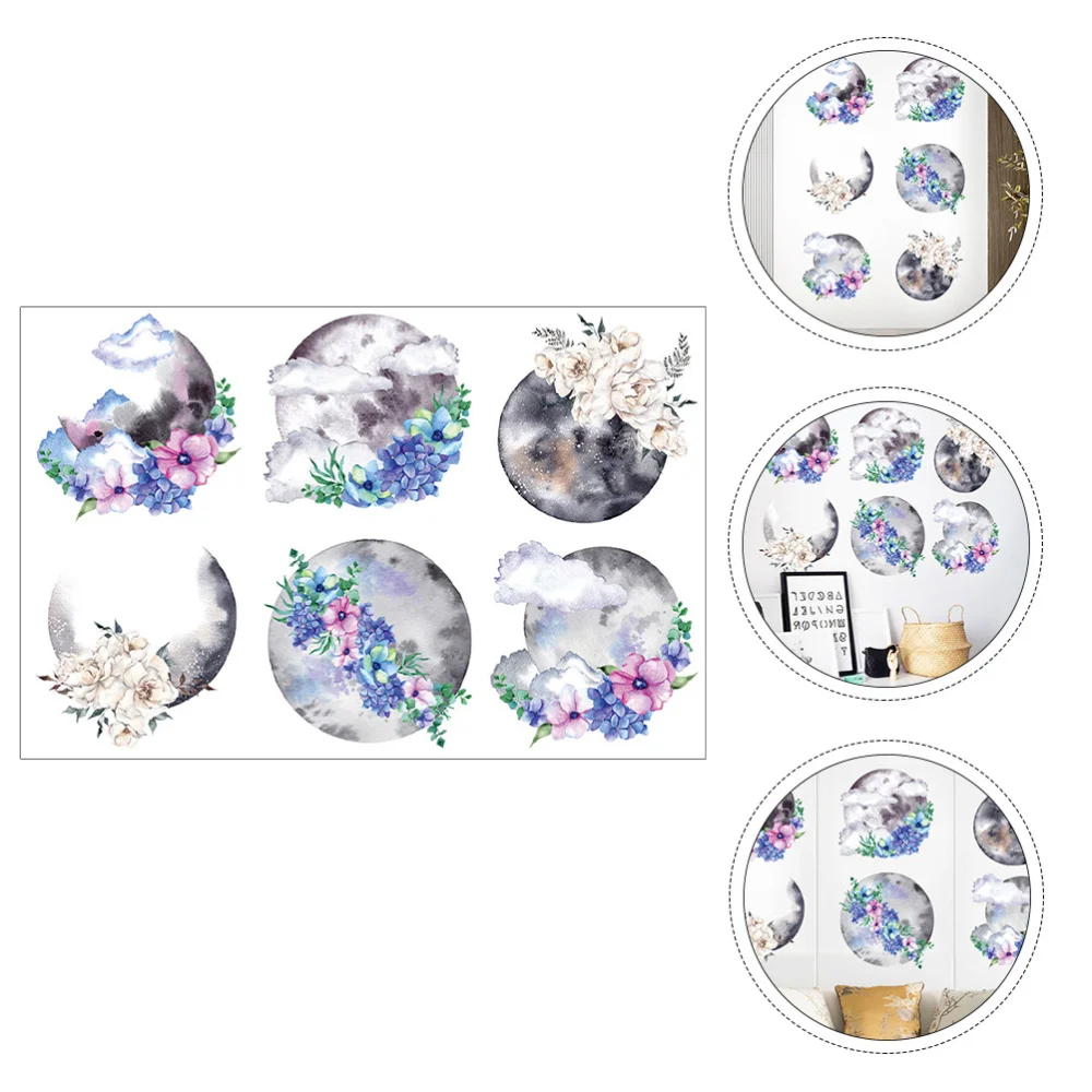 

2 Sheets Chinese Style Ink Flower Wall Decal Removable Home Room Wall Sticker