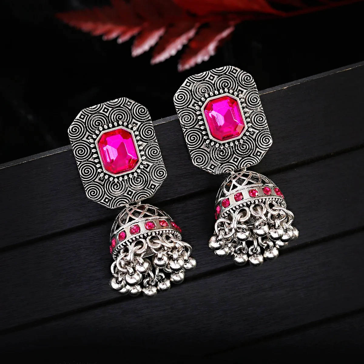 

Afghan Gypsy Crystal Beads Tassel Indian Jhumka Earrings For Women Flower Bells Drop Earrings Ethnic Vintage Gold Color Bohemian