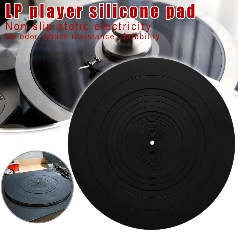 

Anti-vibration Silicone Pad Rubber LP Antislip Mat for Phonograph Turntable Vinyl Record Players Accessories