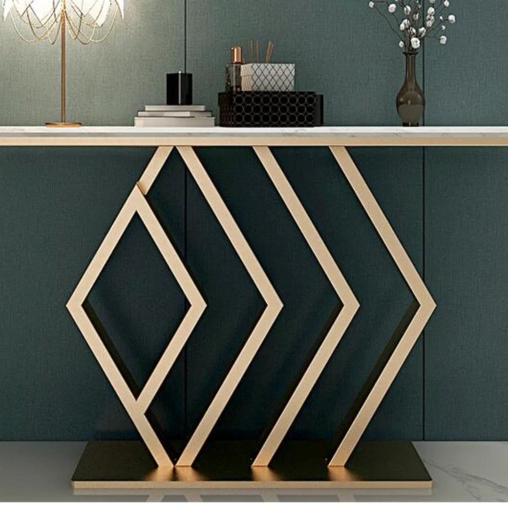 

Northern Europe light luxury marble porch modern simple record shelf foyer entry cabinet entrance wall narrow table