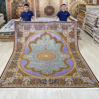 8x10 hereke persian blue and purple hand knotted oriental carpet zqg413a
