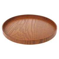 tea accessories fruit kitchen tools wooden food natural tea tray retro plate round bakery serving tray dishes platter 3 sizes