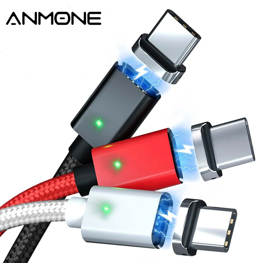 Магнитный кабель ANMONE Type C USB для быстрой зарядки 1 м 2 Android шнур передачи данных