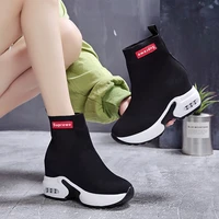2020 women sneakers vulcanized shoes sock sneakers women fashion slip on thick shoes women plus size loafers walking size 34 40