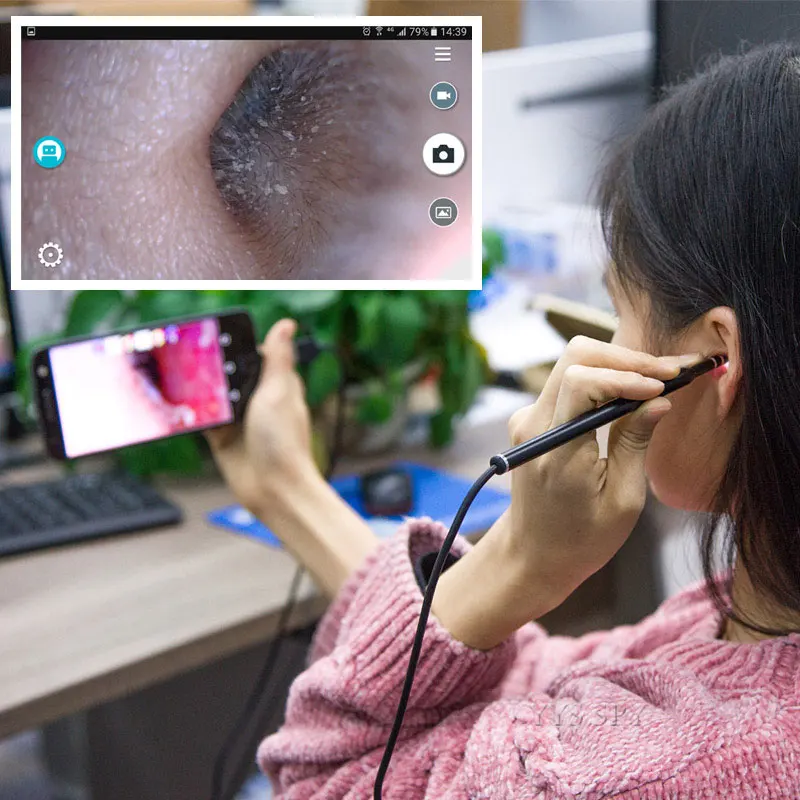 3 в 1 проводной эндоскоп мини камера 5 м мм объектив для Android OTG/type C/USB Borescopes