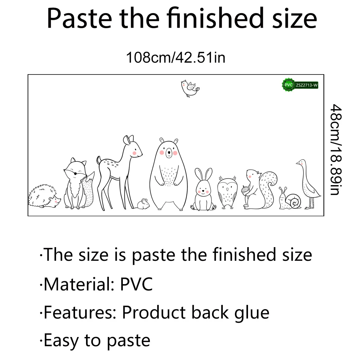 

Cartoon Animal Wall Stickers Living Room Bedroom Children's Room Background Wall Decoration Wall Stickers