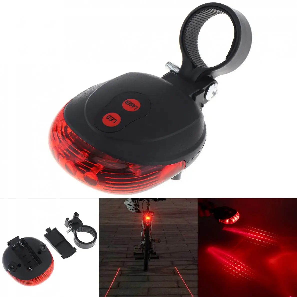 

Bicycle Taillights Waterproof Gypsophila Paniculata Laser Projection + 5 LED Flashing Tail Rear Cycling Safety Bicycle Bike