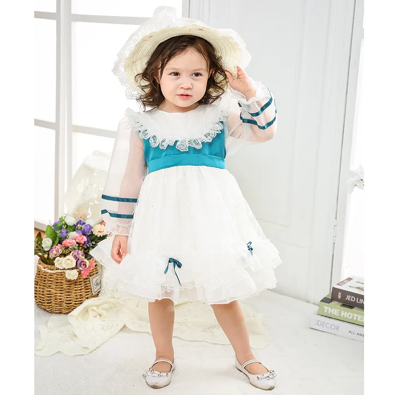 2020 весеннее детское красивое испанское платье кружевное милое праздничное для