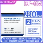 Батарея GUKEEDIANZI BP-6M 2600mAh BP6M BP 6M, батареи для телефона Nokia 6233 6280 6288 9300 N73 N77 N93 N93S