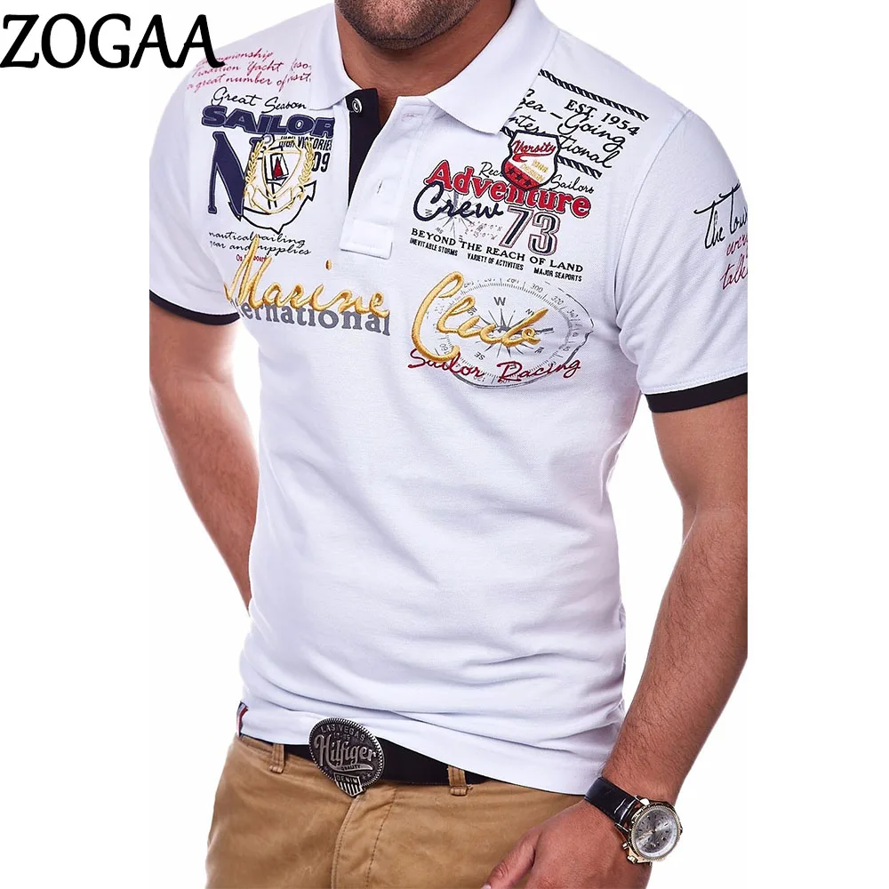

Летняя мужская рубашка-поло с коротким рукавом, спортивная одежда, мужская повседневная модная рубашка-поло с буквенным принтом, Мужская Об...
