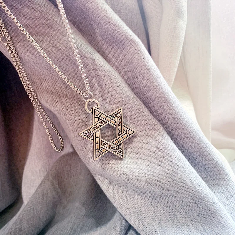 2021 модные украшения хип-хоп шестиугольник цинковый сплав кулон ожерелье для пары