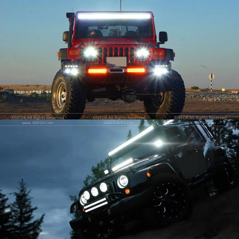 Xinfok Car LED Spot Flood Work Light 3030 SMD DC 12-24 Volts 60 Watts 6500K Lighting Combo Beam for Truck 4x4 4WD |