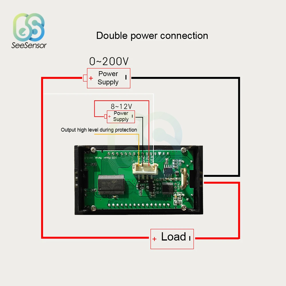 DC 0 200V 10A ЖК дисплей Дисплей Цифровой вольтметр амперметр ваттметр Напряжение ток
