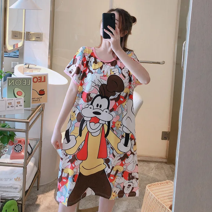 Disney на лето с рисунком Минни халаты для женщин одежда сна свободные плюс жира
