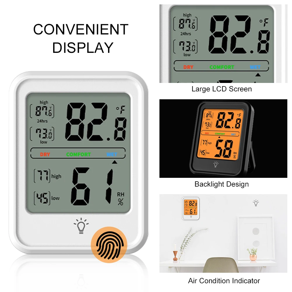 

KKmoon Digital Hygrometer Thermometer Indoor Temperature and Humidity Gauge Monitor Meter with LCD Display for Home Bedroom