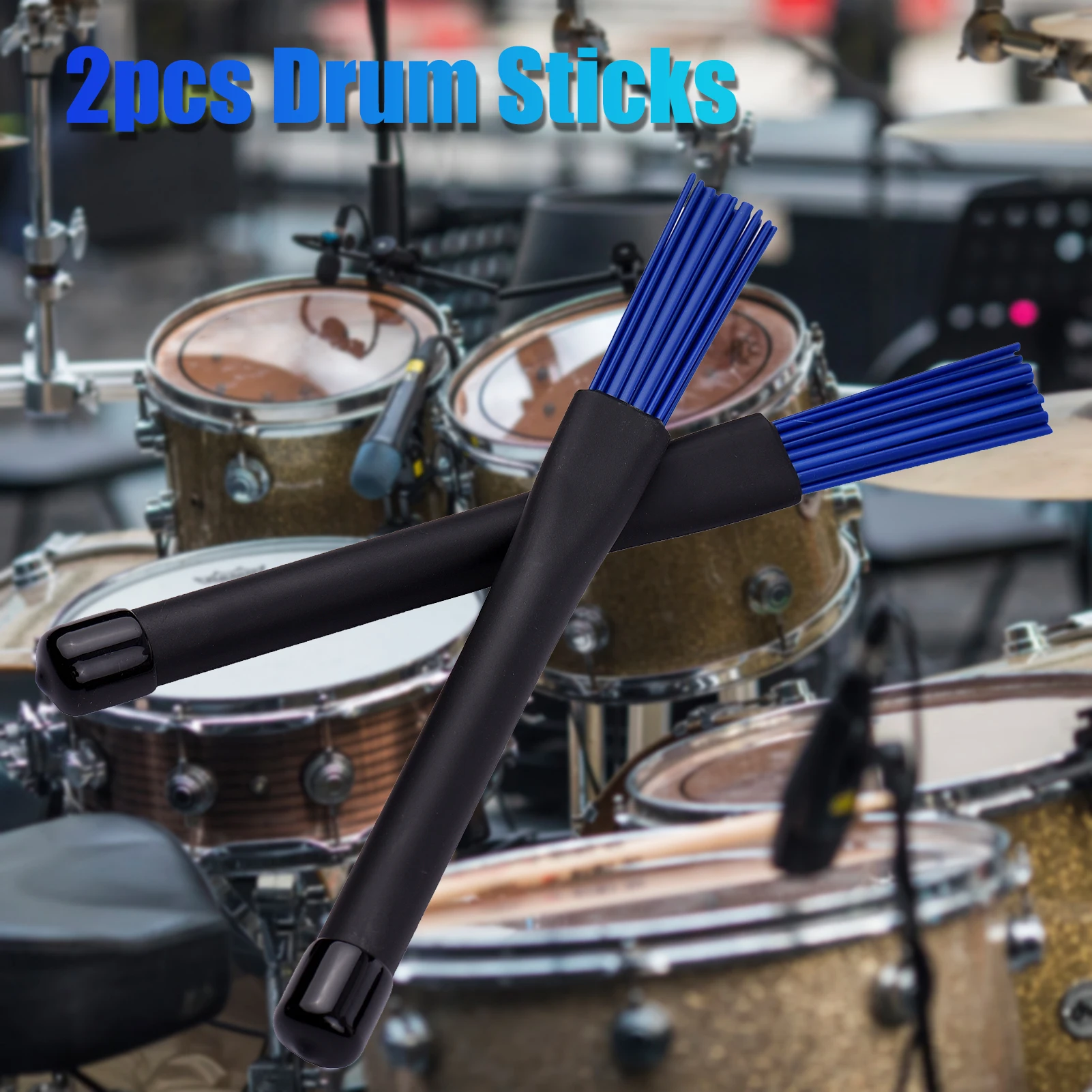 

Muslady 2pcs Drum Stick Drum Brush 1-Pair Retractable Drumsticks for Drumset Jazz Drum 15pcs Nylon Brushes