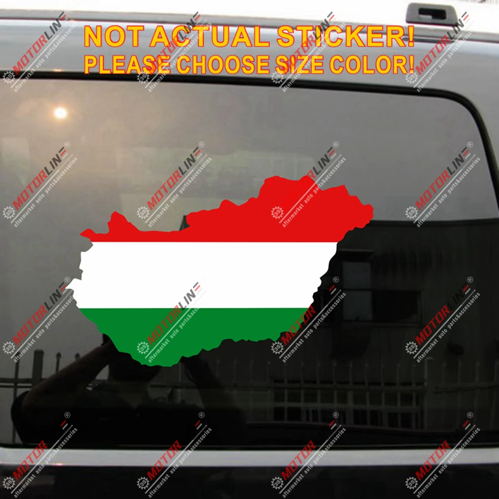 Hungary Hungarian Map Decal Sticker Outline Silhouette tricolor Car Vinyl no bkg | Автомобили и мотоциклы