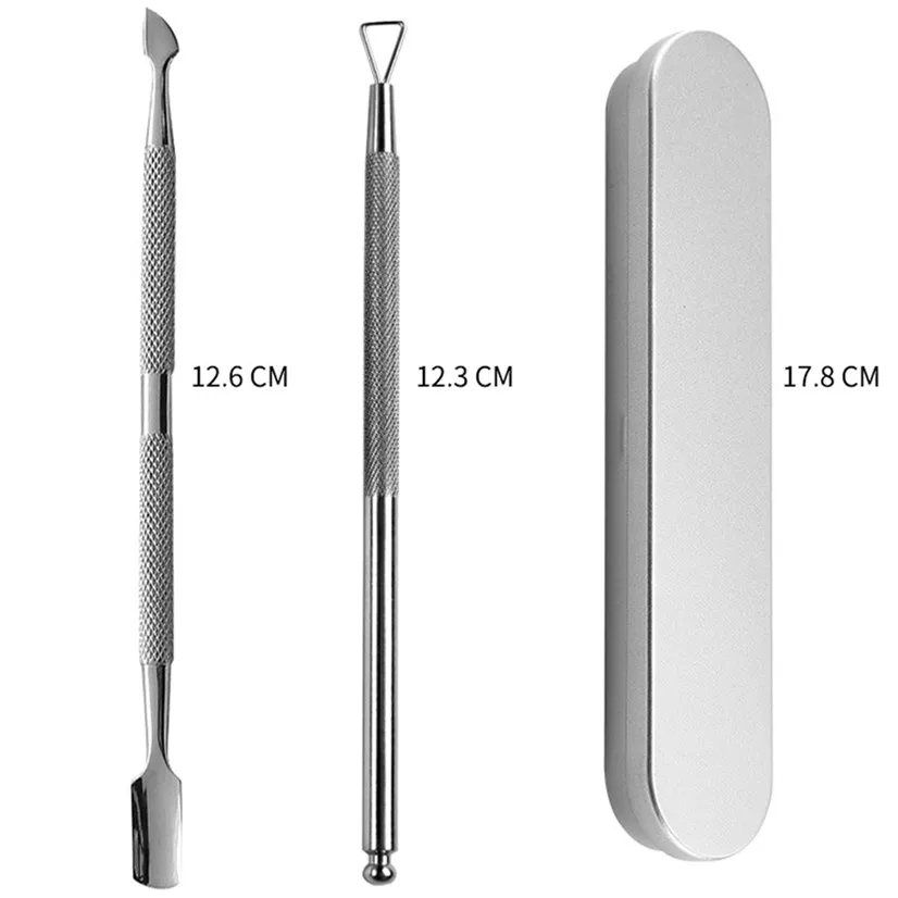 Инструменты для ногтей серебристого цвета из нержавеющей стали кутикулы Ложка