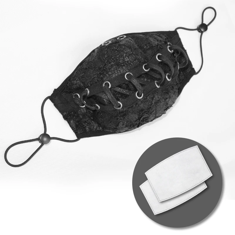 

Steampunk Men And Women Black Rivet Mask Anti-dust Cosplay Party Mask Adjustable Earhook halloween mask