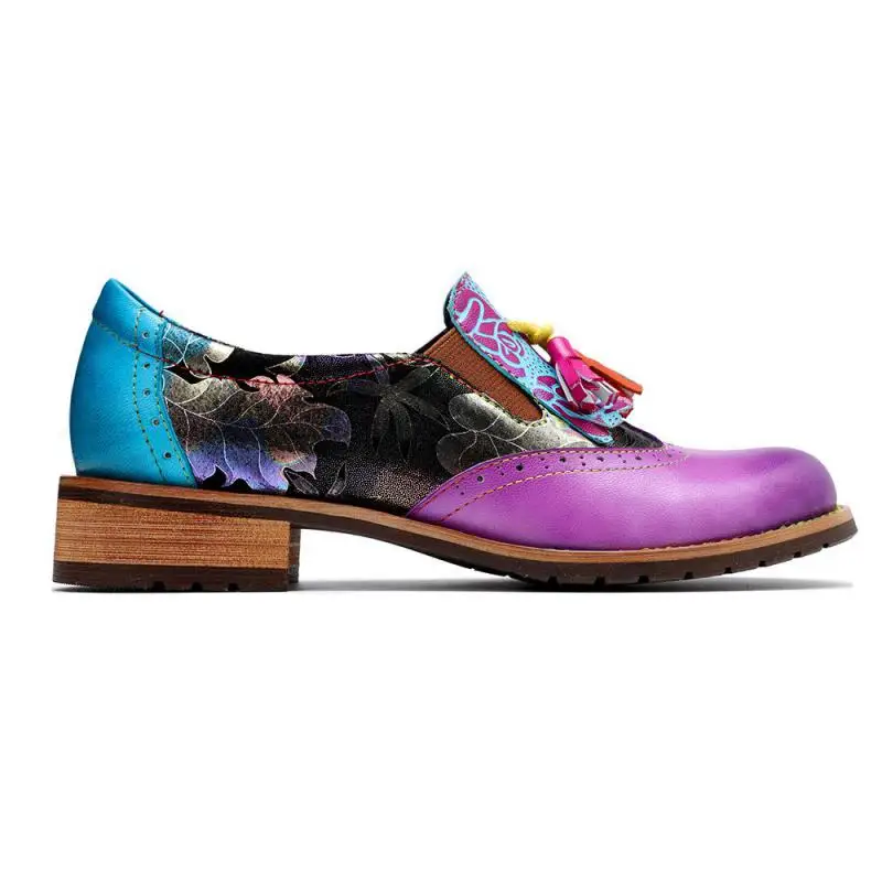 Женские туфли-лодочки из броккен и натуральной кожи Новинка 2019 года сезон осень