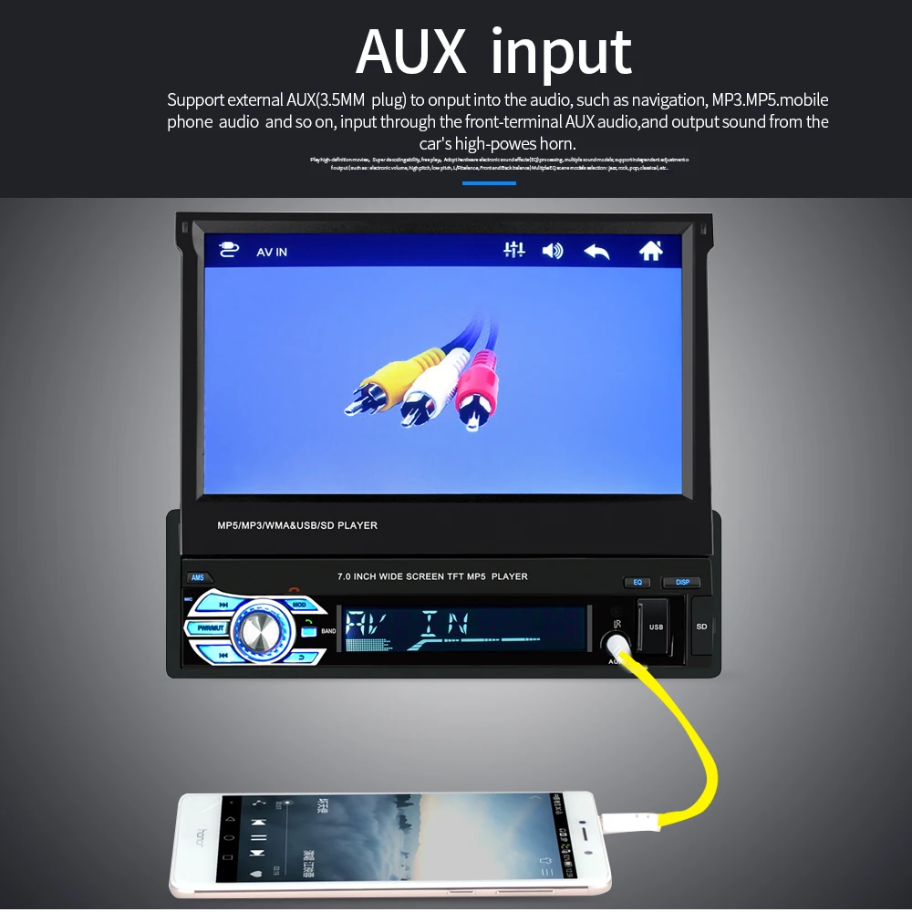 LTBFM 1din автомобильный проигрыватель с радио и GPS " HD выдвижной сенсорный экран автомобиля стерео Универсальный авторадио FM видео плеер MP5 Bluetooth USB