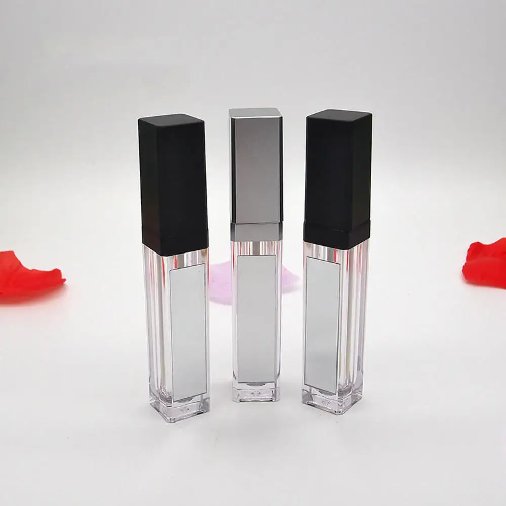 

7ml DIY Square Lip Gloss Tubes Empty Lip Gloss Bottle with LED Light Mirror Clear Cosmetic Lip Balm Containers Makeup Tools