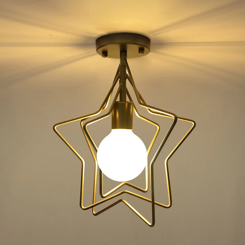 

Homhi Gold Star Modern LED Ceiling Light Lamp Led Lights for Room Living Room Decoration Iron Lampy Sufitowe Corridors HZL-005