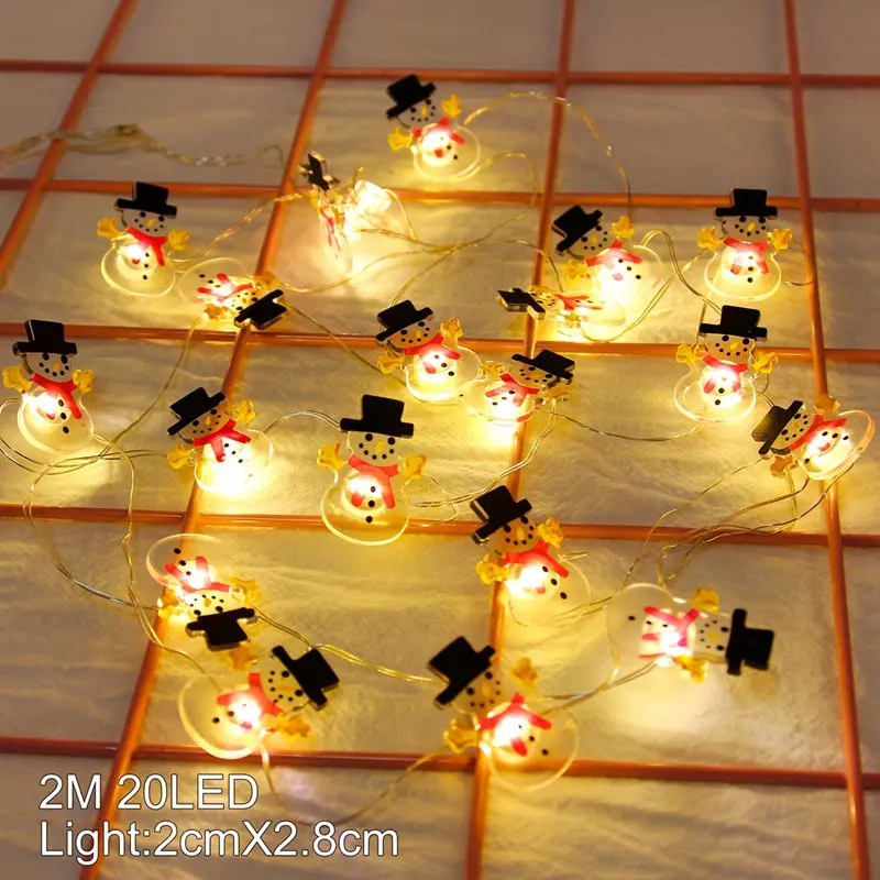 2m snowman Мяч/Фламинго светодиодный гирлянды Батарея гирлянда светодиодный украшения на Рождество для отдыха и вечеринок светодиодный свет декор для приготовления пищи на воздухе дома - Цвет: 2m snowman