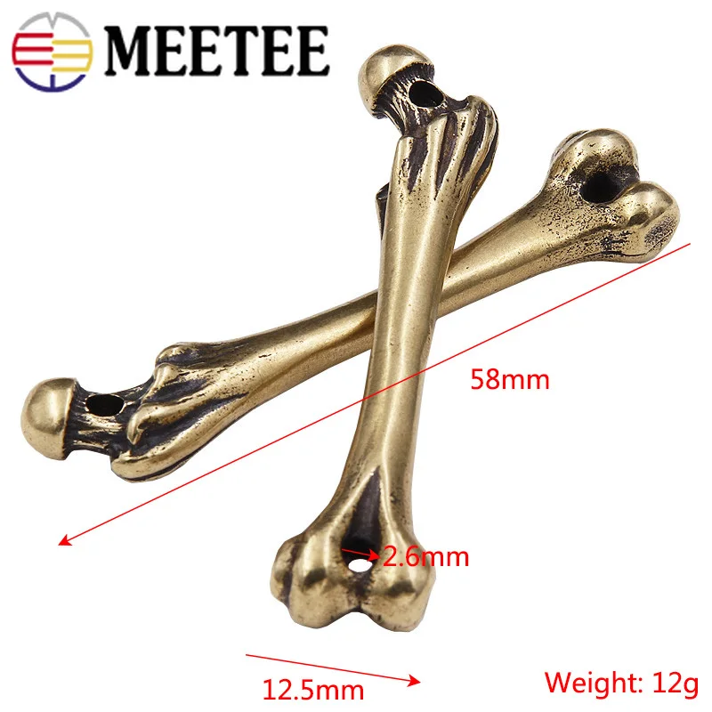 Meetee костяной брелок латунный кулон кольцо пряжки для мужчин женщин панк ремесла