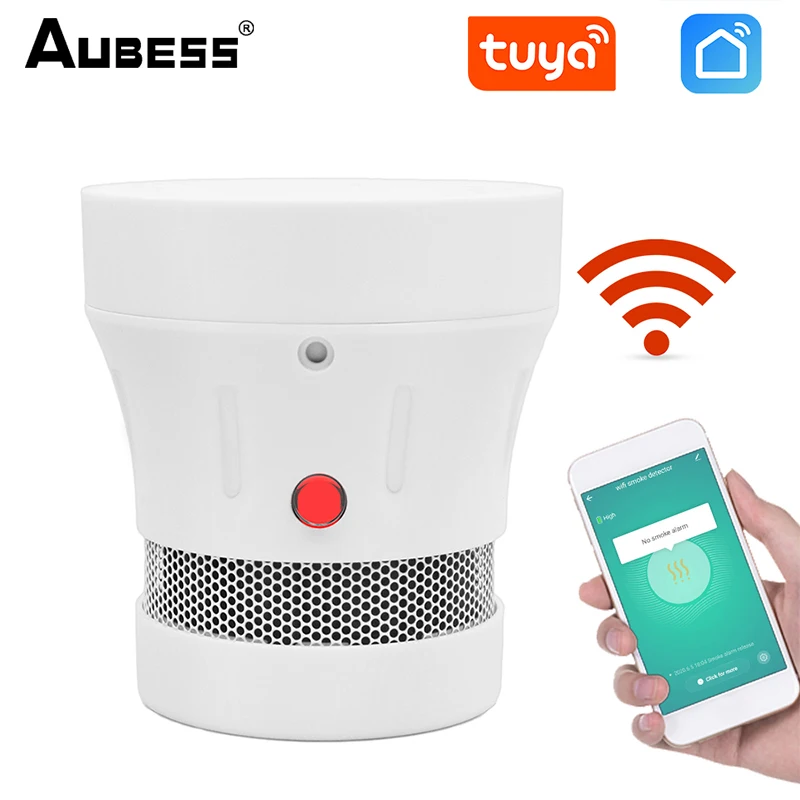 

Смарт-датчик дыма Tuya с Wi-Fi, система охранной сигнализации, противопожарная защита, уведомления приложения Tuya Smart Life