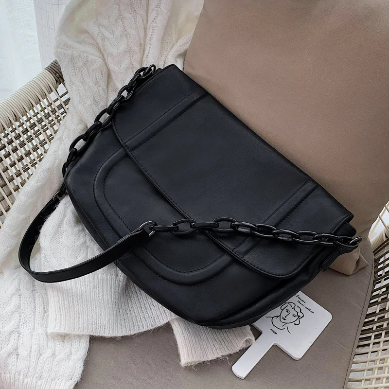 Women bag 2020 new fashion Korean shoulder girl simple chain messenger soft leather large capacity | Багаж и сумки