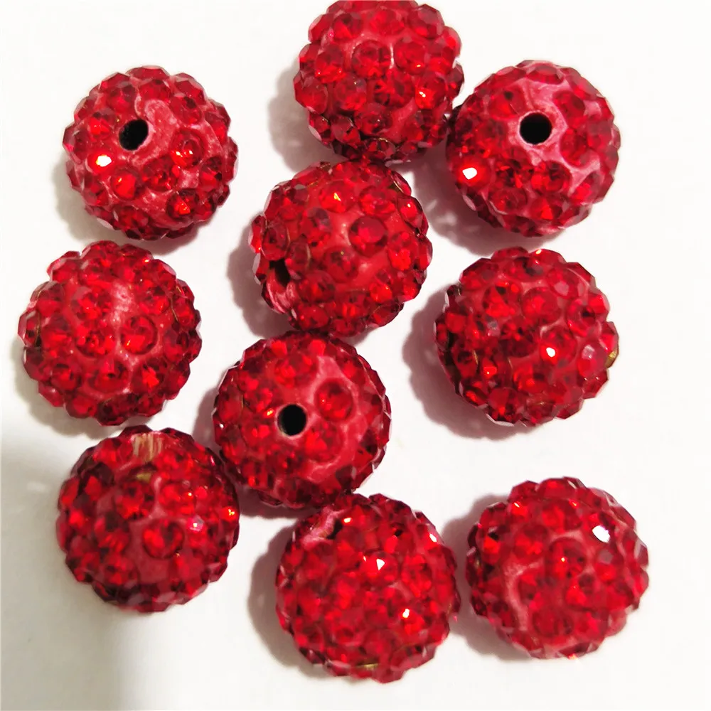 

Free shipping Light siam10/ 12 mm rhinestone spacer beads round shape, suitable for needlework accessories jewelry making