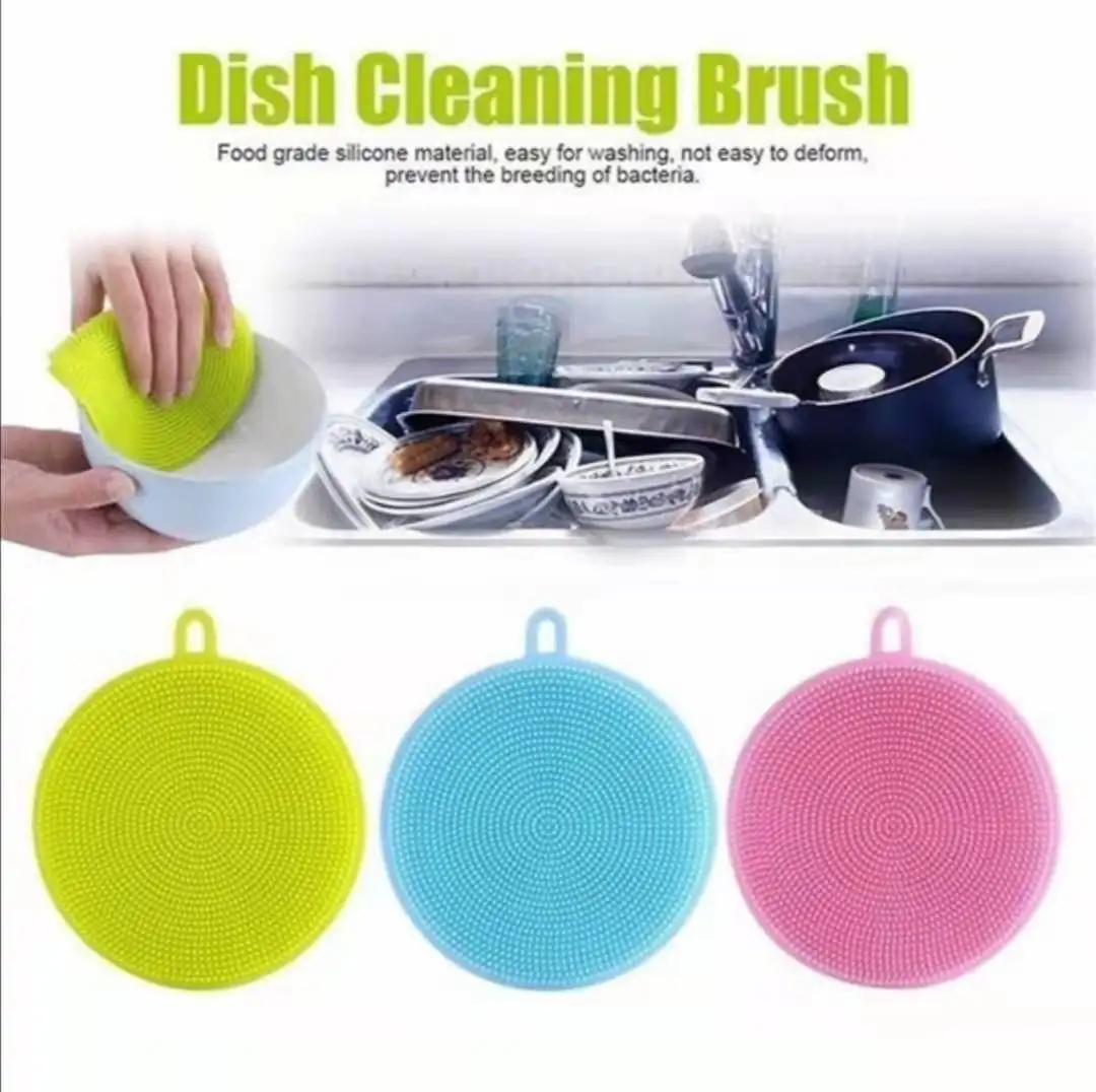 

2/3/5pcs Silicone Dish Washing Brush Bowl Pot Pan Wash Clean Brushes Cleaner Sponge Scouring Pads Kitchen Accessories