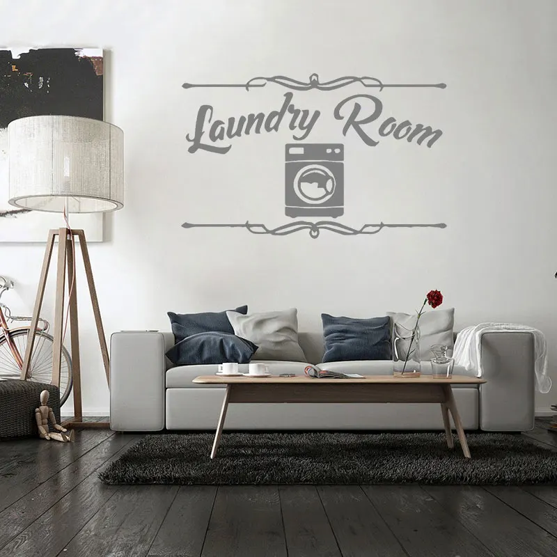 

Laundry Room Sign Poster Wall Vinyl Stickers Removable House Decoration Mural Decals Self Adhesive Modern Art Wall Decal DW7101