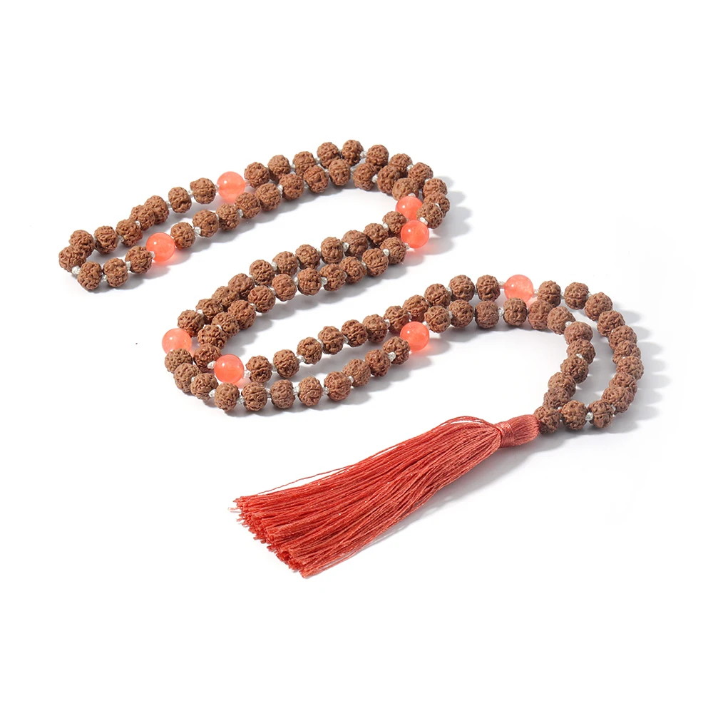 Collar de Rudraksha Natural de Mala para hombre y mujer, joyería de  meditación, Yoga, Yogi, borla, colgante, ropa, encanto, 108|Collares  colgantes| - AliExpress