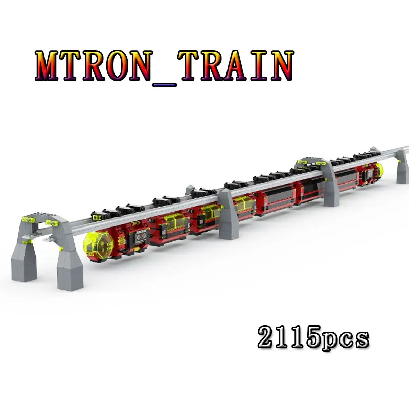 

children's high-tech space train city train MOC building block train station building block toy gift DIY rail building block
