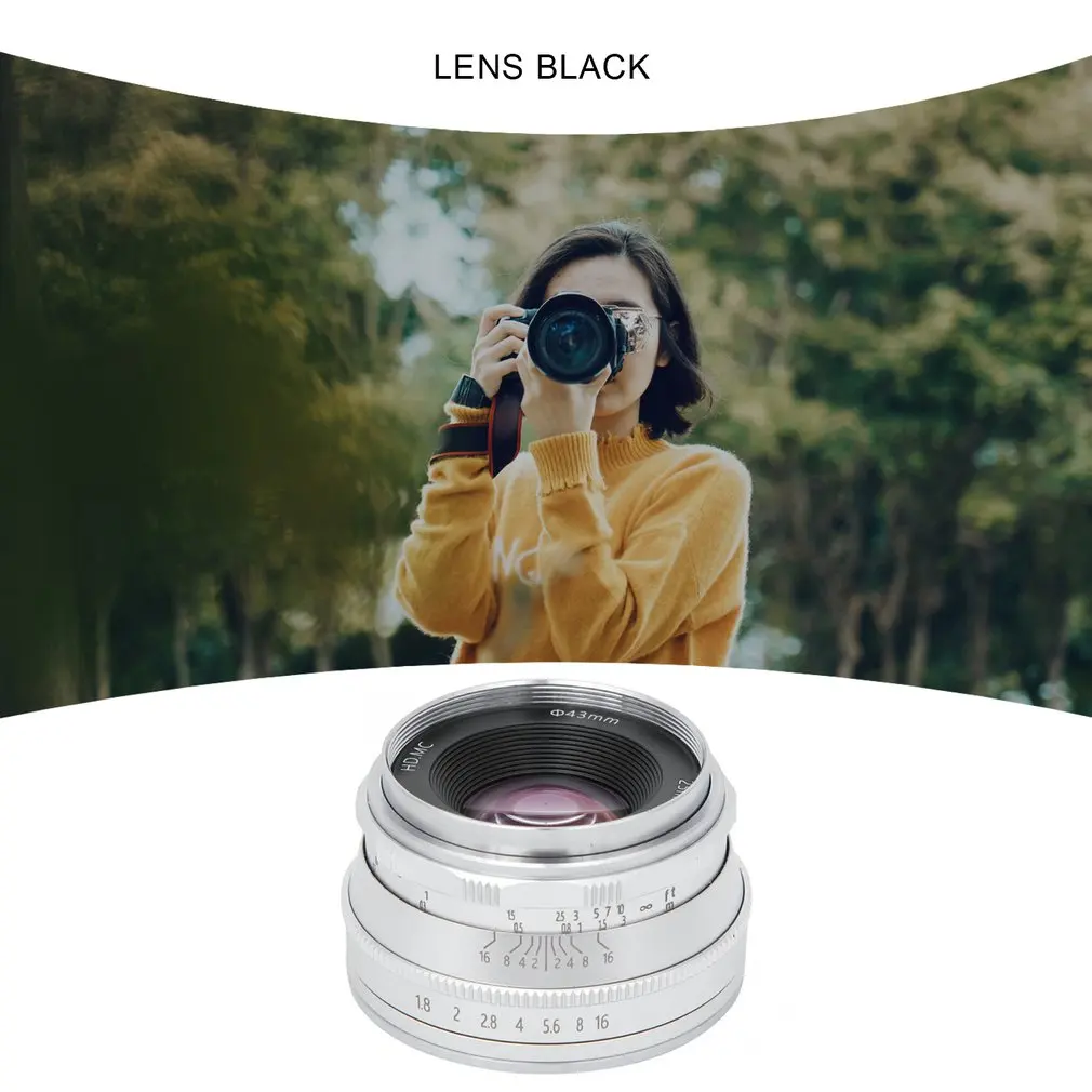 

25mm F1.8 Manual Focus Lens Large Aperture Mirrorless Camera Lens E-Mount Lens for Sony A6600 A6100 A6400 A6500 A6300
