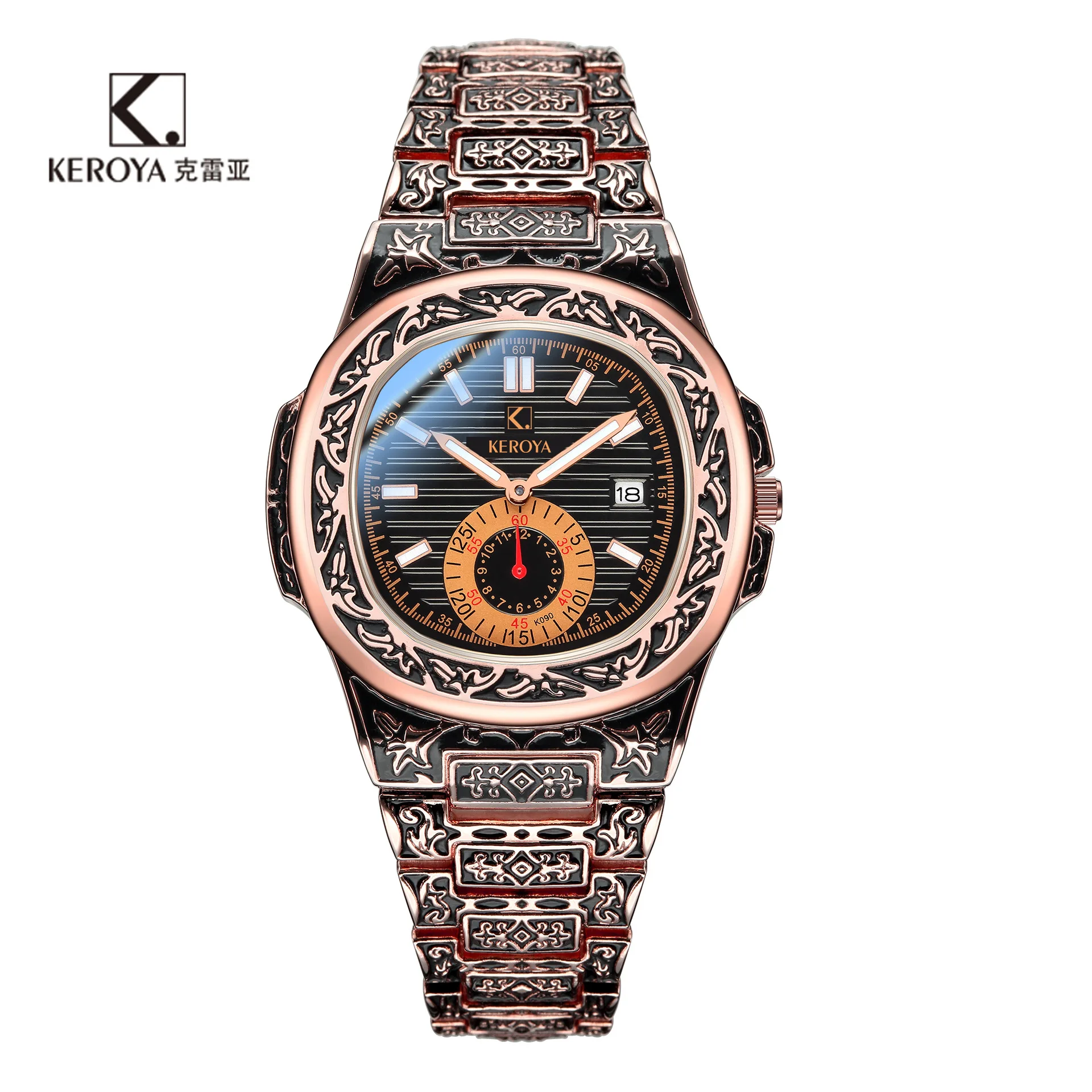 Часы наручные мужские кварцевые с хронографом брендовые модные в ретро стиле