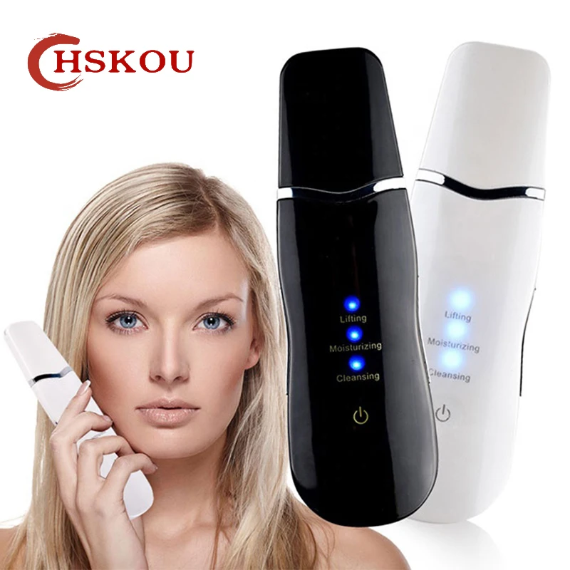

HSKOU Ultrasonic Skin Scrubber Deep Face Cleaning Machine Peeling Shovel Facial Pore Cleaner Face Skin Scrubber Lift Machine