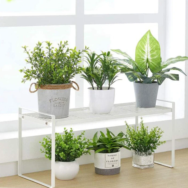 

Kitchen Cabinet Shelf Counter Organizer Rack Pantry Storage Bathroom Bedroom Office Table Desk Space Saving Steel Frame