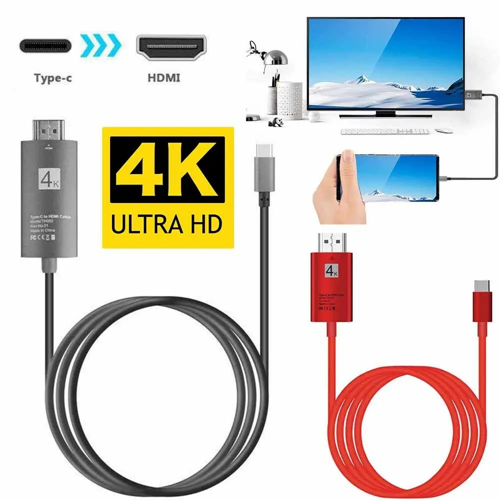 Переходник типа C на HDMI type-C USB3.1 USB-C 4K 2K Кабельный адаптер-переходник для Samsung Galaxy