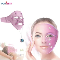 3d silicone face mask electric ems vibration facial massager anti wrinkle skin rejuvenation quick lifting home beauty machine