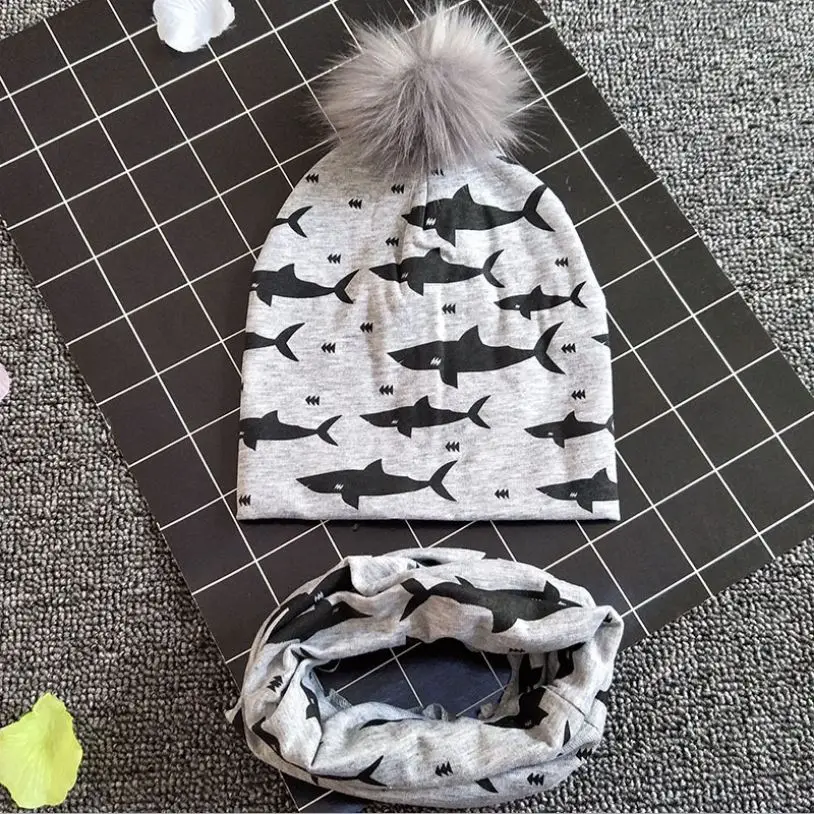 Милая зимняя теплая вязаная шапка для маленьких мальчиков и девочек бини с